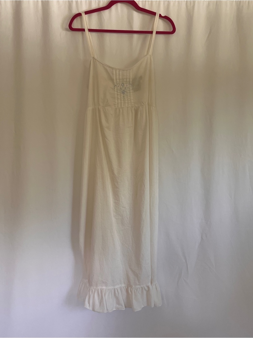 Laura Ashley Vintage White Cotton Ruffle Hem Midi Slip Dress - Picture 3 of 9